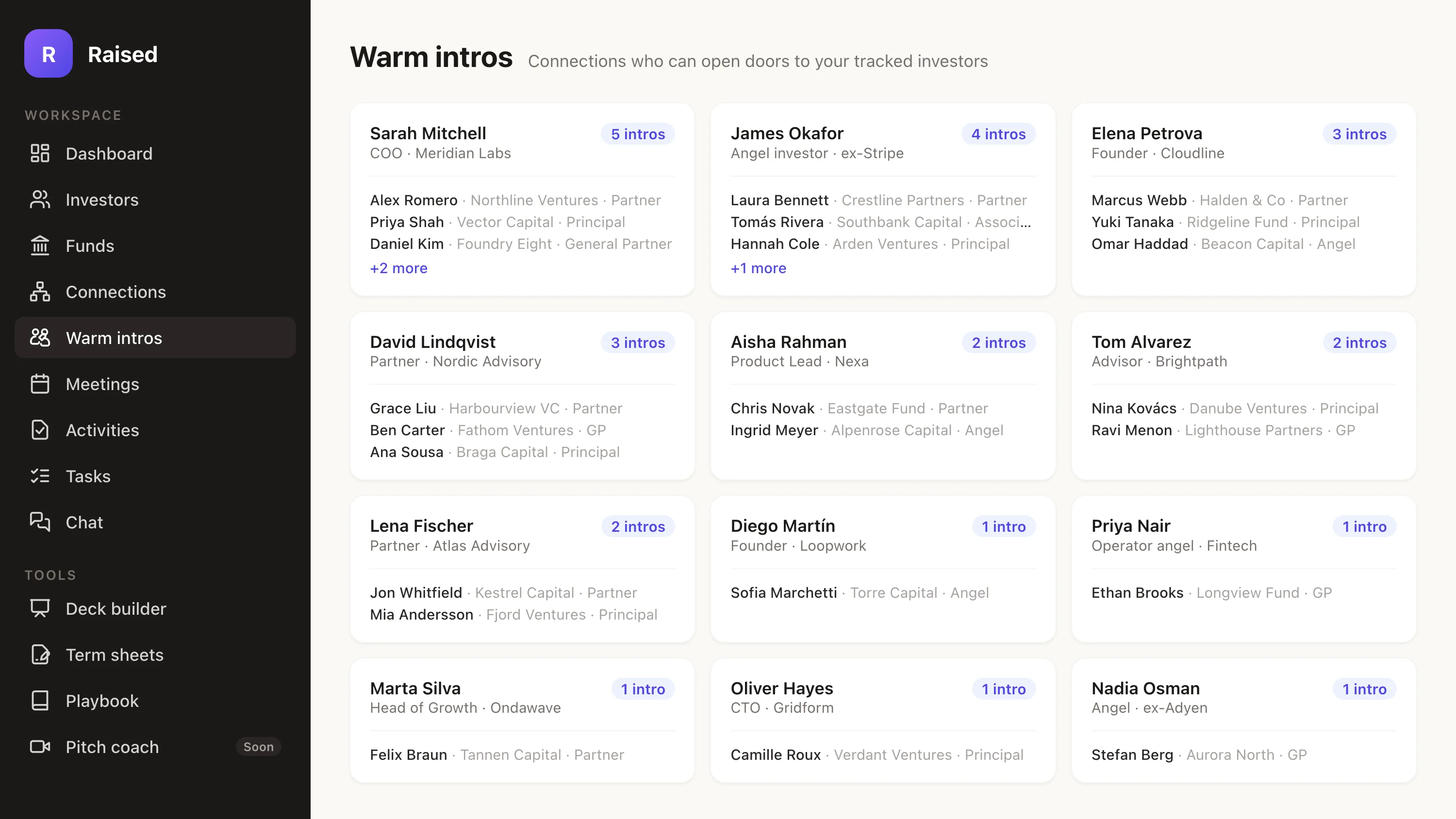 Warm intro paths